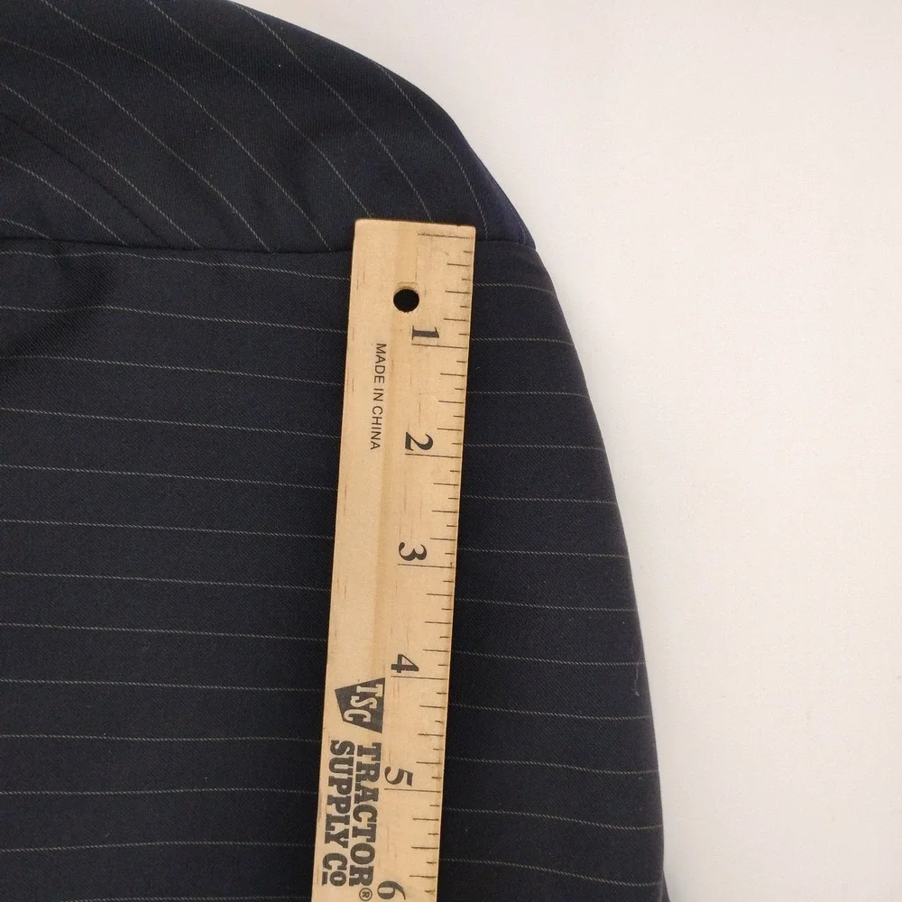 Brooks Brothers Blazer Jacket Mens 48 Navy Pinstripe Two Button made in usa